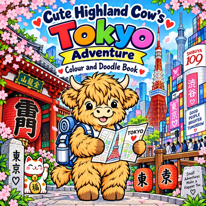 Cute Highland Cow’s Tokyo Adventure — original front cover